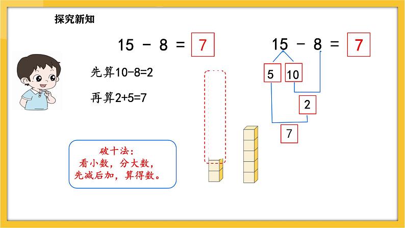 苏教版（2024）数学一年级下册--1.4  十几减8、7(课件）第6页