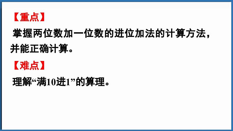 西师大版（2024）一年级下册数学下册--6.1 两位数加一位数的进位加法（课件）第3页