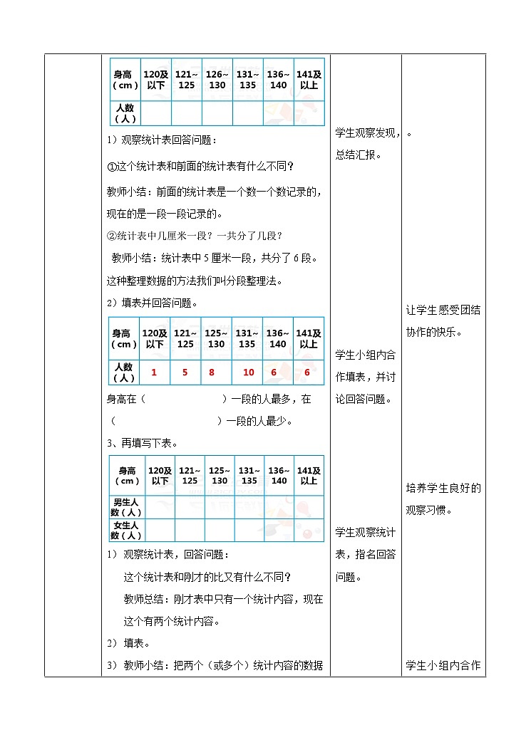 冀教版数学三年级下册三下5.2《数据的收集和整理2》（教学设计）第3页