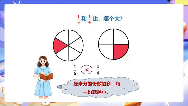 冀教版数学三年级下册三下8.3《比较分数的大小》（课件）第5页