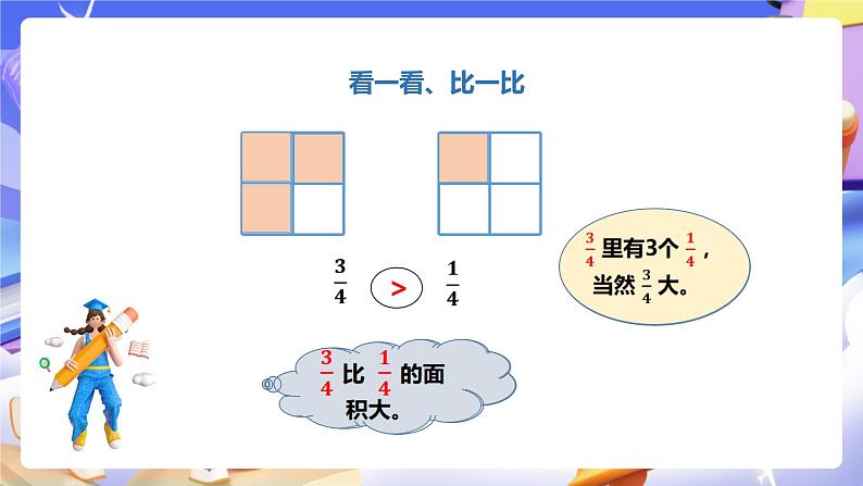 冀教版数学三年级下册三下8.3《比较分数的大小》（课件）第8页