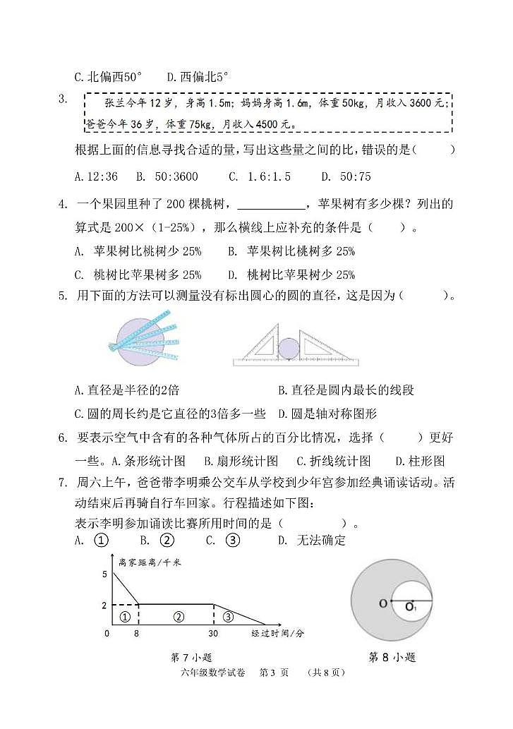 2024-2025学年第一学期六年级数学试题第3页