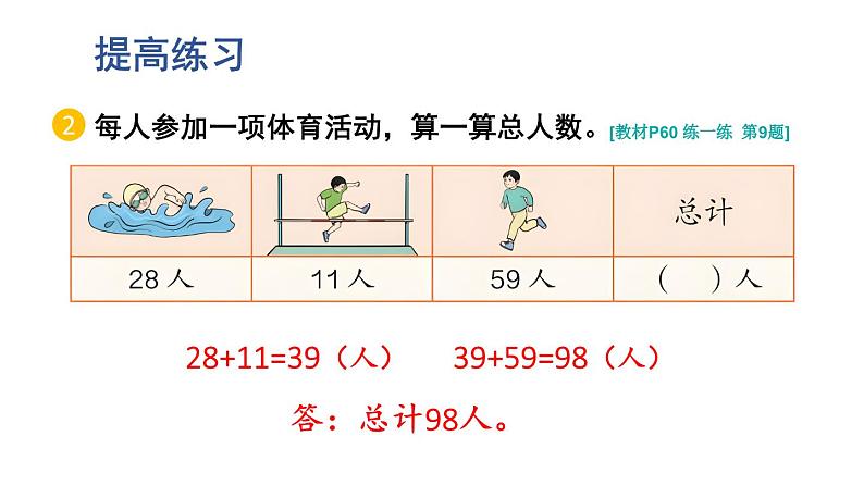 小学数学新人教版一年级下册第五单元笔算加法第三课时 练一练教学课件2025春第7页