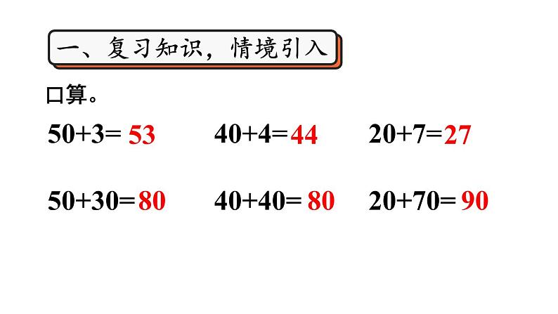 小学数学新人教版一年级下册第四单元口算加法第一课时 口算加法(1)教学课件2025春第2页