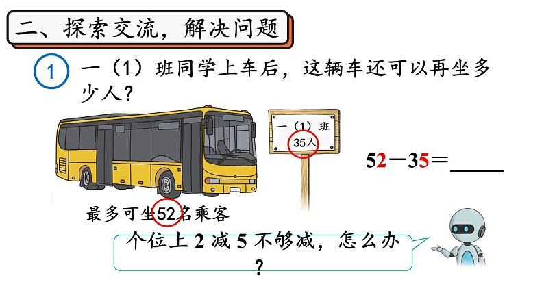 小学数学新人教版一年级下册第五单元笔算减法第一课时 笔算减法教学课件2025春第3页