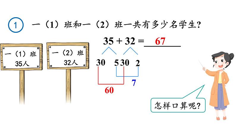 小学数学新人教版一年级下册第五单元笔算加法第一课时 笔算加法（1）教学课件2025春第4页