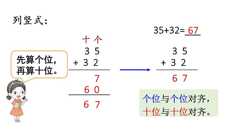 小学数学新人教版一年级下册第五单元笔算加法第一课时 笔算加法（1）教学课件2025春第6页