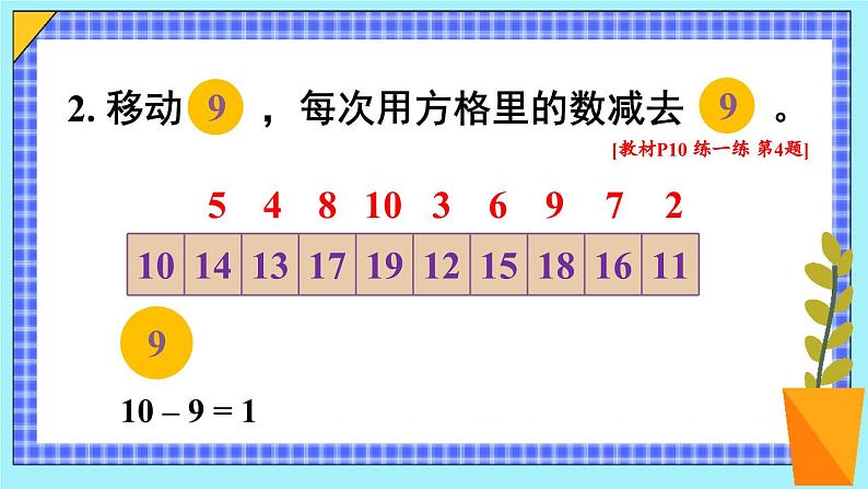 二 20以内的退位减法 第2课时 练一练课件2024-2025人教版一年级数学下册第3页