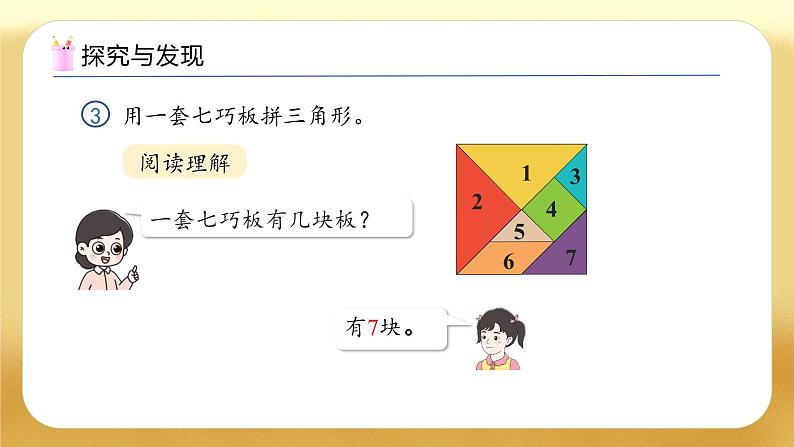 【备课无忧】人教版数学一年级下册-1.3 用七巧板拼图形（教学课件）第7页