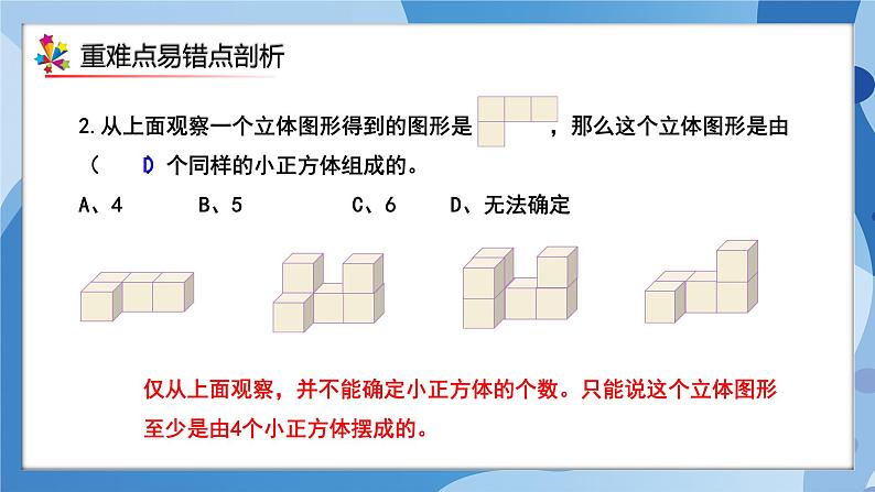 人教版小学数学五年级下册第一单元《观察物体（三）》单元复习课件第7页