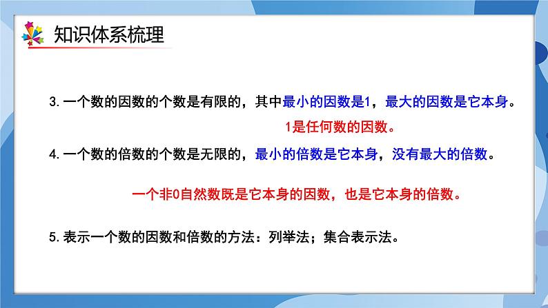 人教版小学数学五年级下册第二单元《因数和倍数》单元复习课件第4页