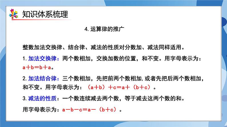 人教版小学数学五年级下册第六单元《分数的加法和减法》单元复习课件第7页