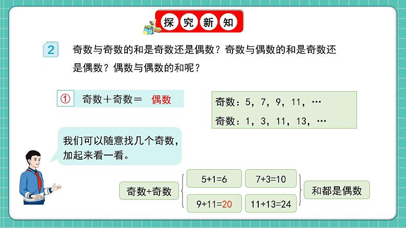 人教版小学数学五年级下册第二单元第六课时《探究和的奇偶性》课件第6页