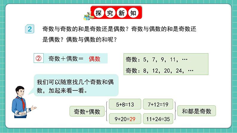 人教版小学数学五年级下册第二单元第六课时《探究和的奇偶性》课件第7页