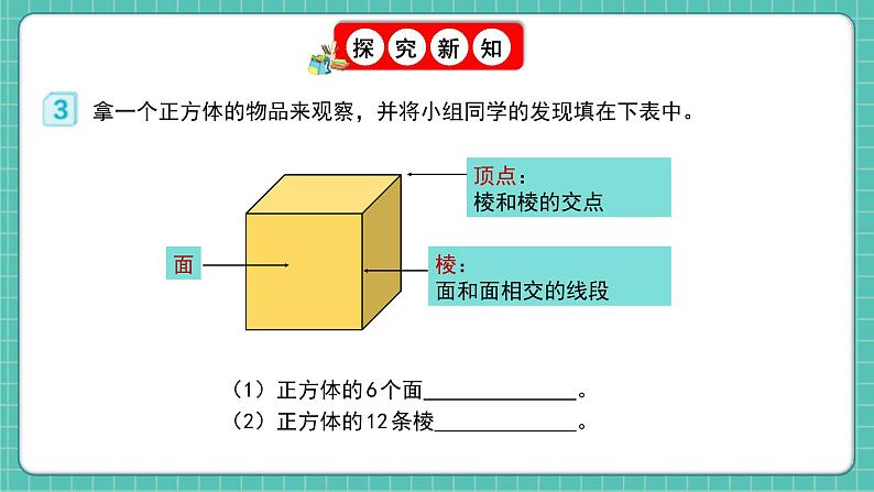 人教版小学数学五年级下册第三单元第二课时《正方体的认识》课件第6页