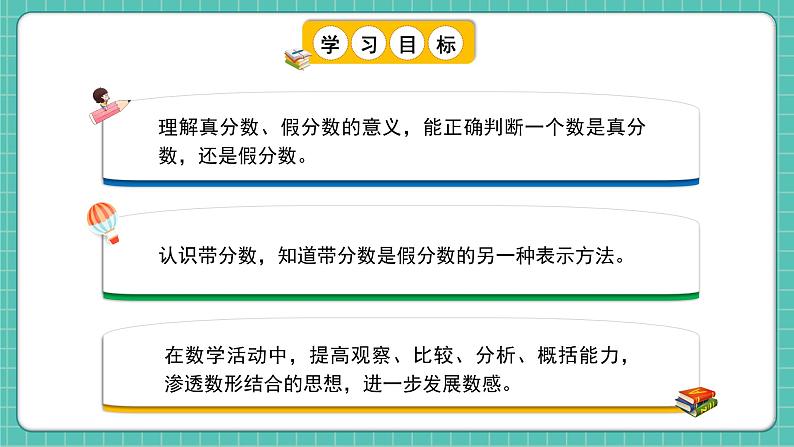 人教版小学数学五年级下册第四单元第四课时《真分数和假分数》课件第2页