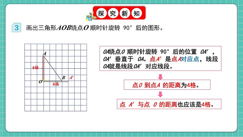 人教版小学数学五年级下册第五单元第二课时《在方格纸上画出旋转后的图形》课件练习题第8页