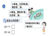 小学数学新人教版一年级下册第二单元第四课时 十几减7、6教学课件2025春