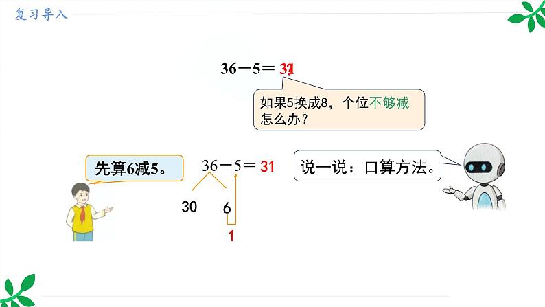 人教版（2024）一年级数学下册课件 4.2 第2课时 两位数减一位数的口算（退位）第3页