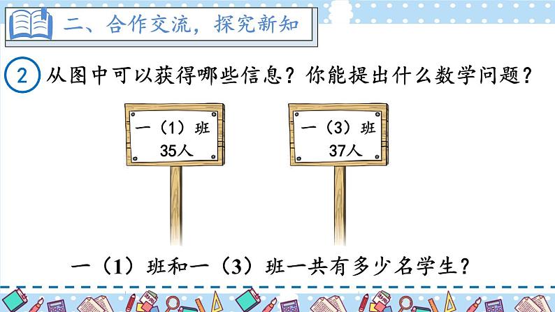 2024-2025人教版一年级数学下册五 100以内的笔算加、减法1.笔算加法 第2课时 笔算加法课件第3页