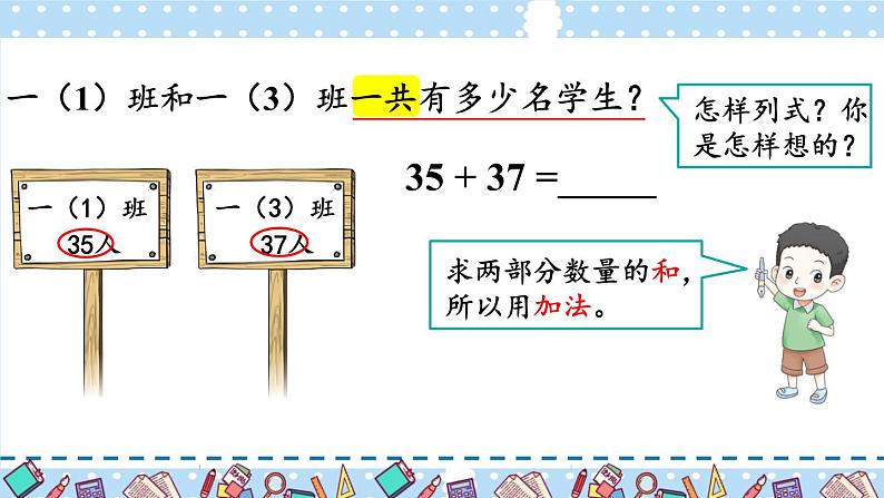 2024-2025人教版一年级数学下册五 100以内的笔算加、减法1.笔算加法 第2课时 笔算加法课件第4页