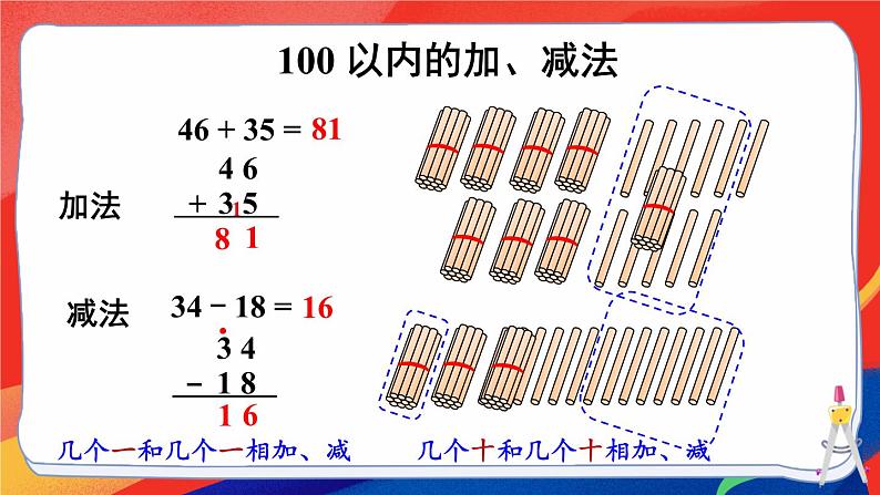 2024-2025人教版一年级数学下册七 复习与关联 第1课时 数与运算课件第3页