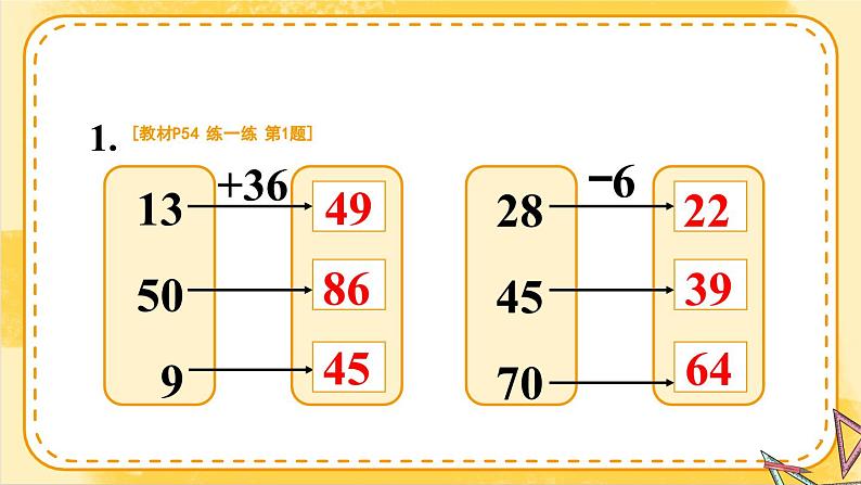 2024-2025人教版一年级数学下册四+100以内的口算加、减法整理和复习+练习课件第2页