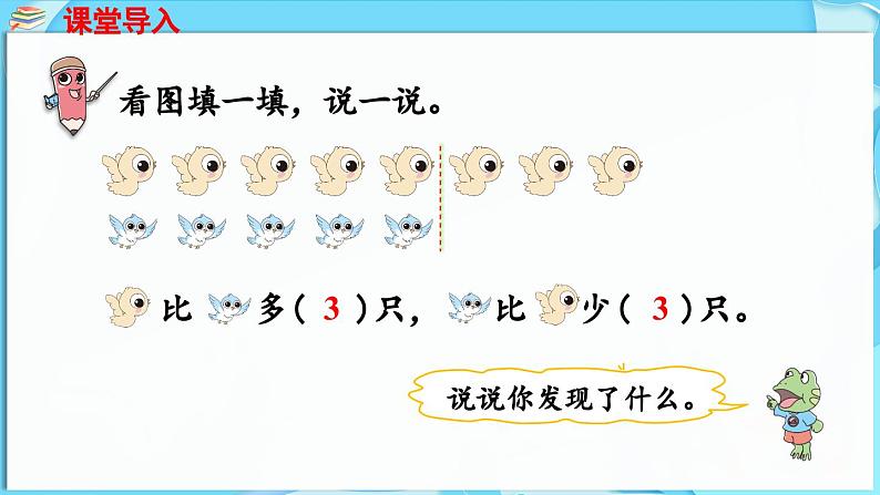 3.4 两位数减一位数 第3课时  求两数相差多少（课件）-2024-2025学年一年级冀教版（2024）数学下册第4页