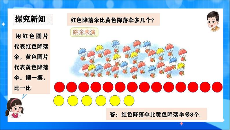 北师大版一年级下册数学第三单元5《跳伞表扬》课件pptx第5页