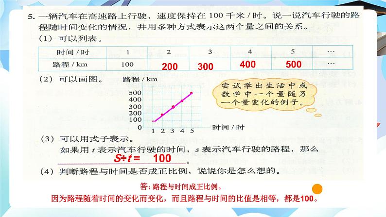 北师大版小学六年级数学下册总复习正比例反比例第一课时正比例与反比例第5页