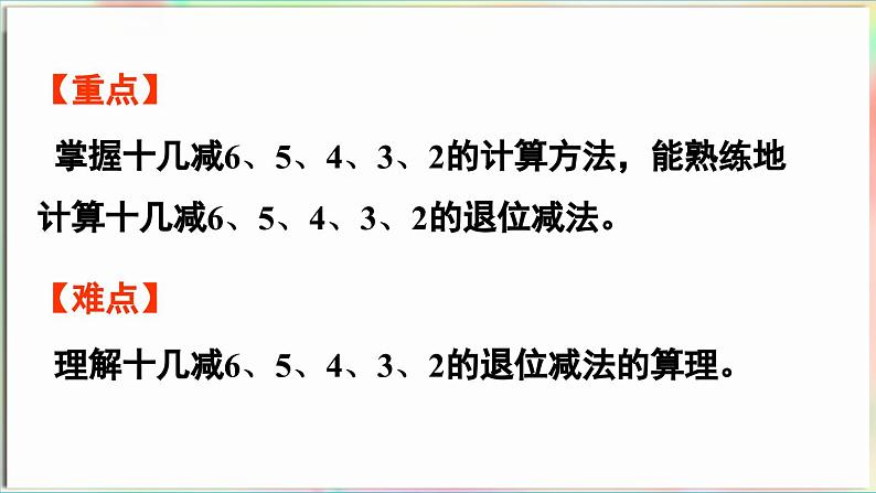 第1单元  逛公园——20以内的退位减法 信息窗3 十几减6、5、4、3、2（课件）-2024-2025学年青岛版（2024）一年级数学下册第3页