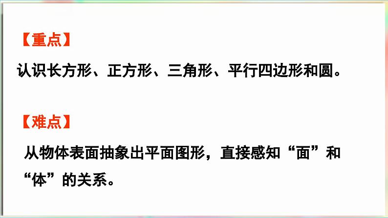 第3单元  玩转图形——认识平面图形 信息窗1 认识平面图形（课件）-2024-2025学年青岛版（2024）一年级数学下册第3页