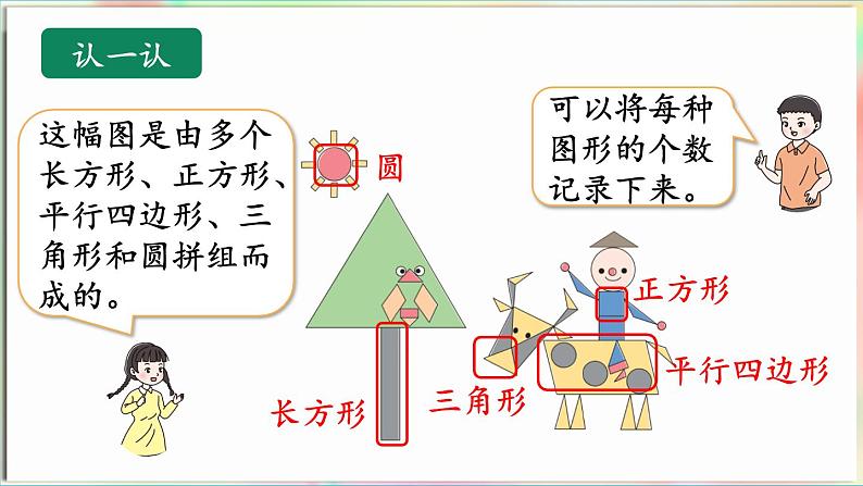 第3单元  玩转图形——认识平面图形 信息窗2 拼组图案（课件）-2024-2025学年青岛版（2024）一年级数学下册第7页