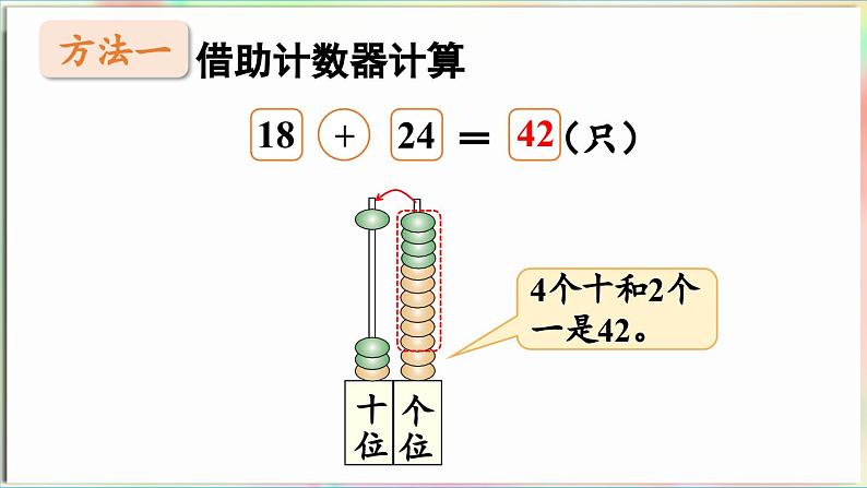 第5单元  海趣——100以内的加减法（二） 信息窗3 两位数加两位数（进位）（课件）-2024-2025学年青岛版（2024）一年级数学下册第7页