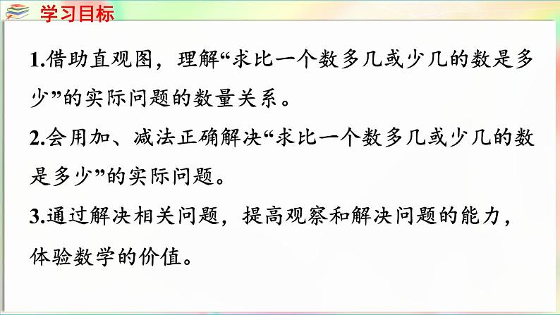 第5单元  海趣——100以内的加减法（二）信息窗5 求“比一个数多(少)几”的问题（课件）-2024-2025学年青岛版（2024）一年级数学下册第2页