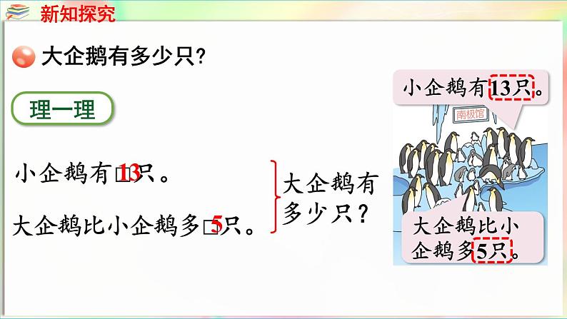 第5单元  海趣——100以内的加减法（二）信息窗5 求“比一个数多(少)几”的问题（课件）-2024-2025学年青岛版（2024）一年级数学下册第6页