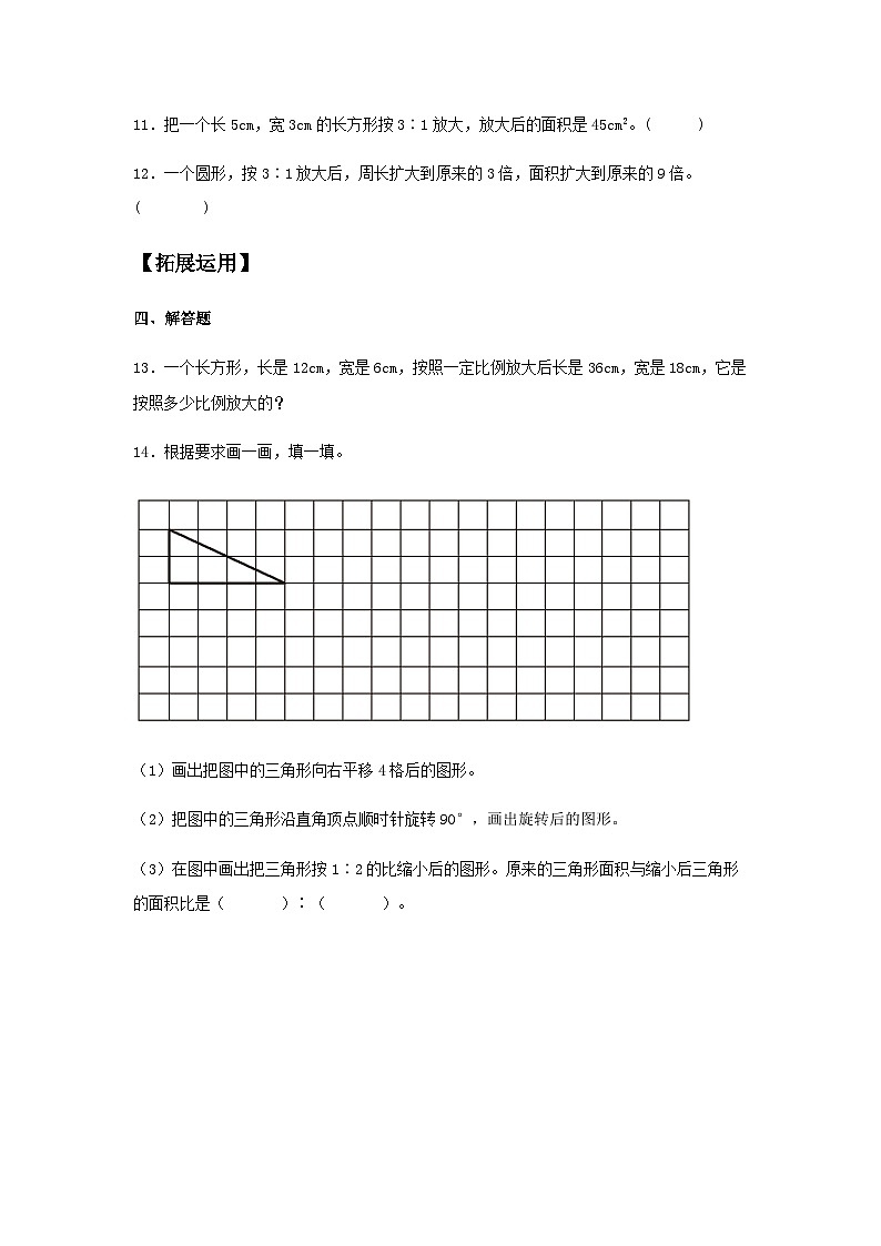 【分层训练】4.3.2 图形的放大和缩小  六年级下册数学同步练习 人教版（含答案）第3页