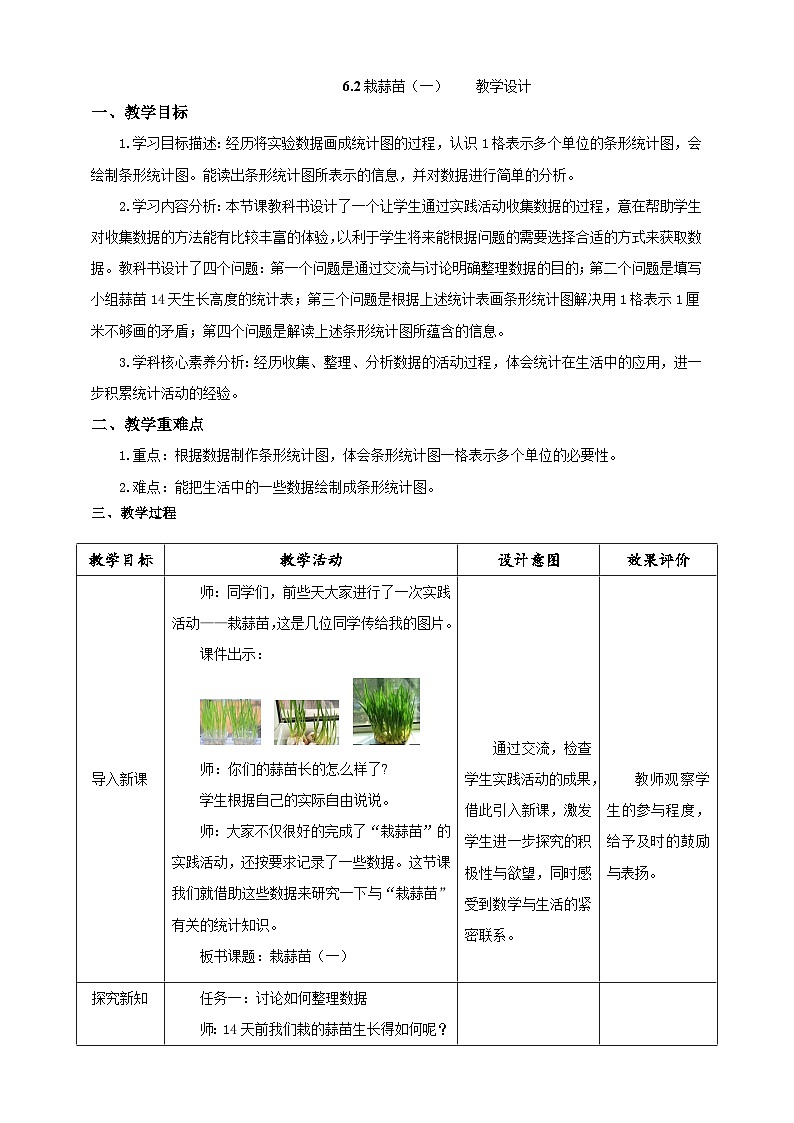 《6.2栽蒜苗（一）》教学设计第1页