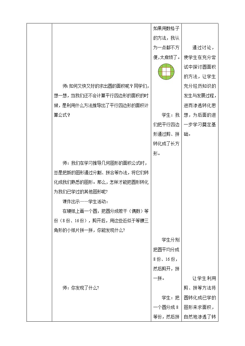 《5.4 圆的面积》教学设计第3页