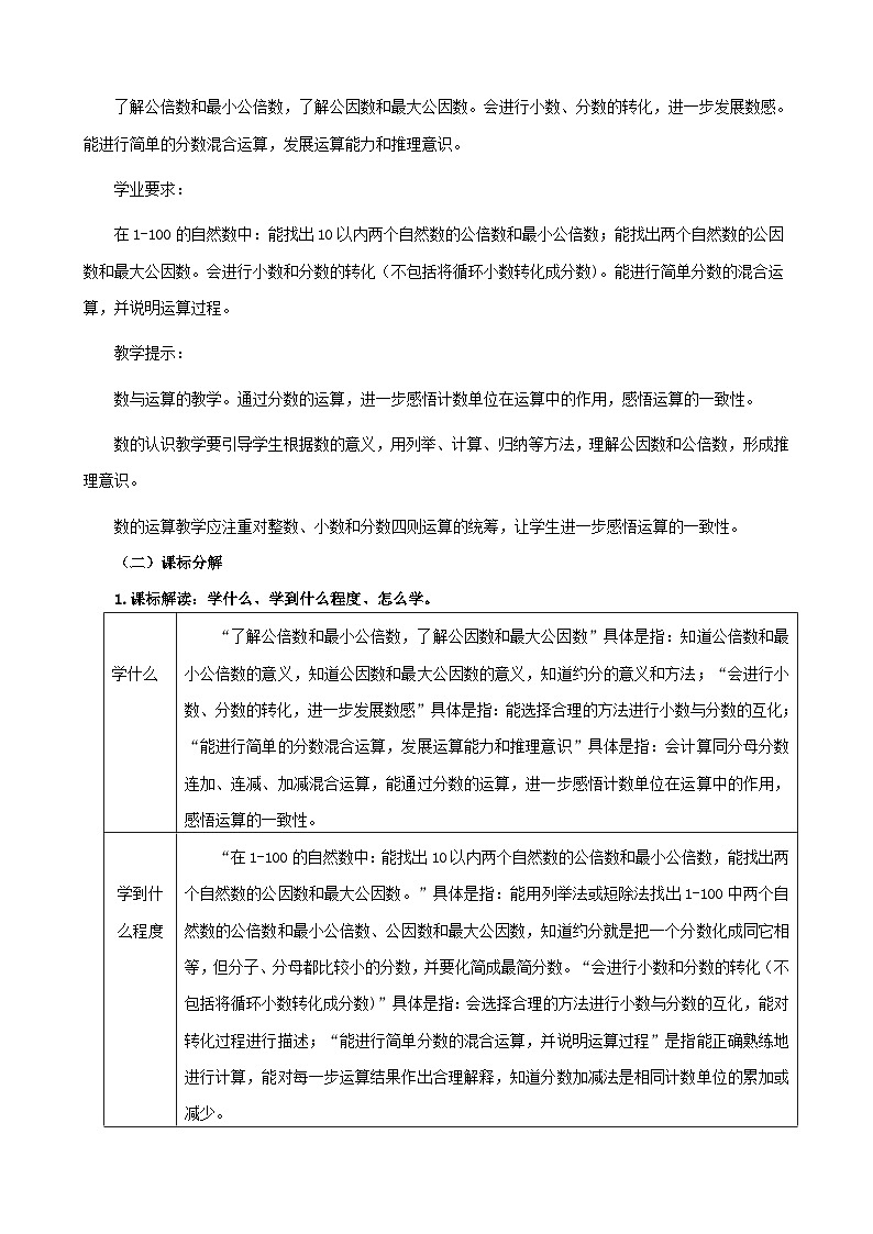 青岛版 小学数学 五年级下册 第三单元  剪纸中的数学--分数的加减法（一）  单元教学设计第3页