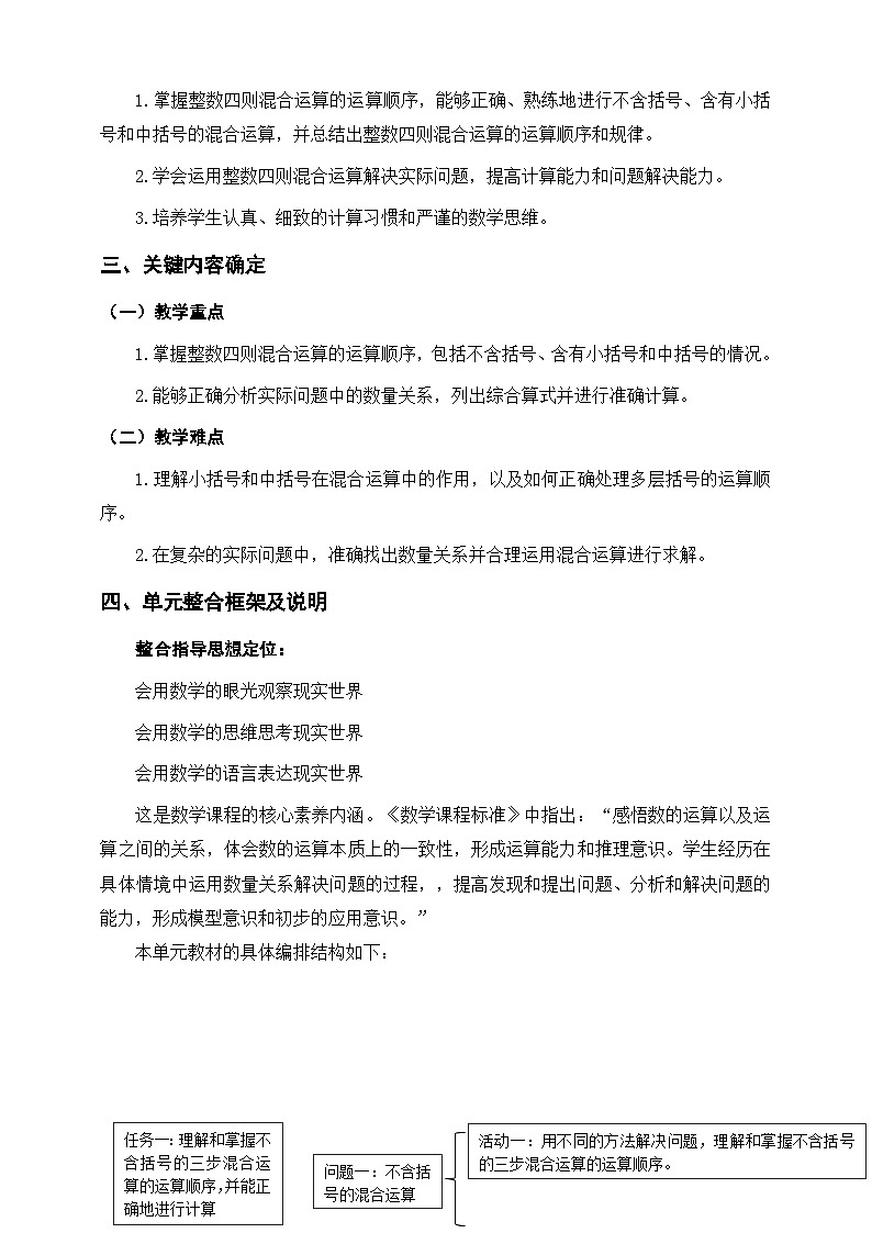 《整数四则混合运算》单元整体设计第2页