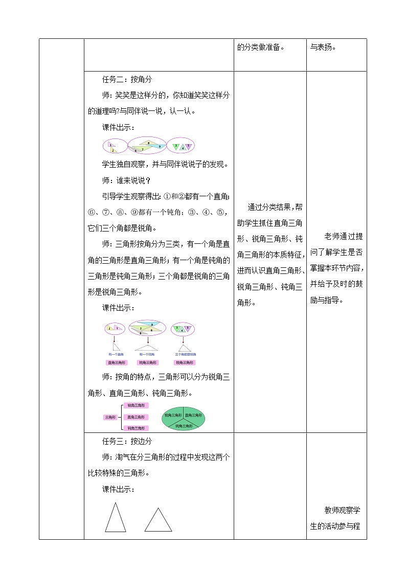 北师大版数学四年级下册 2.2《三角形分类》教案第3页
