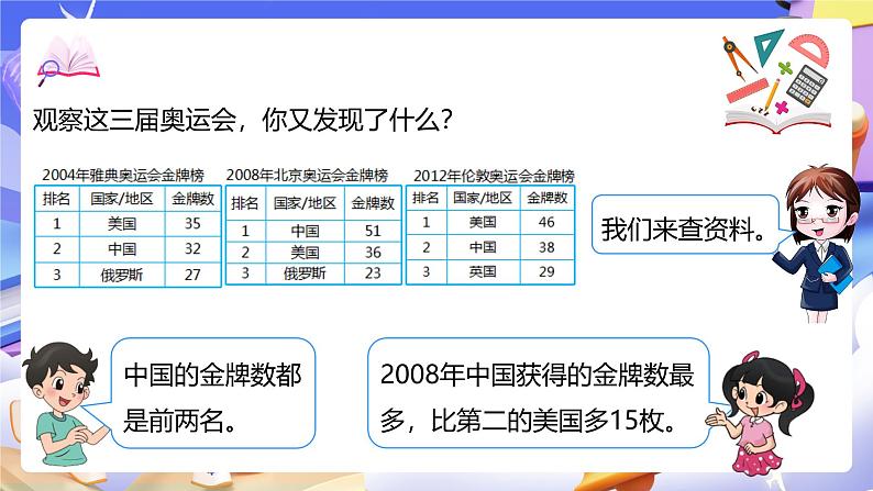 北师大版数学四年级下册 数学好玩 第2课时《奥运中的数学》课件第7页