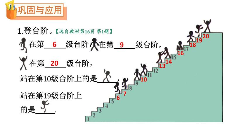 小学数学新北师大版一年级下册第一单元整理与复习教学课件2025春第8页