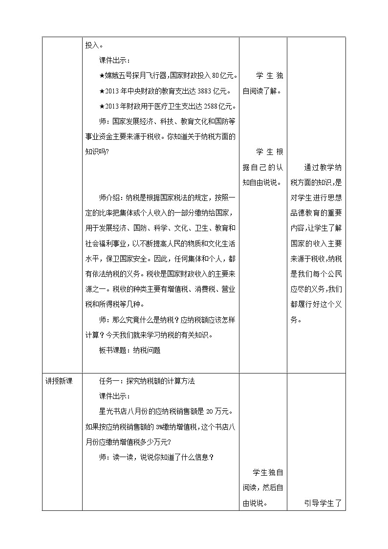 《6.7 纳税问题》教学设计第2页