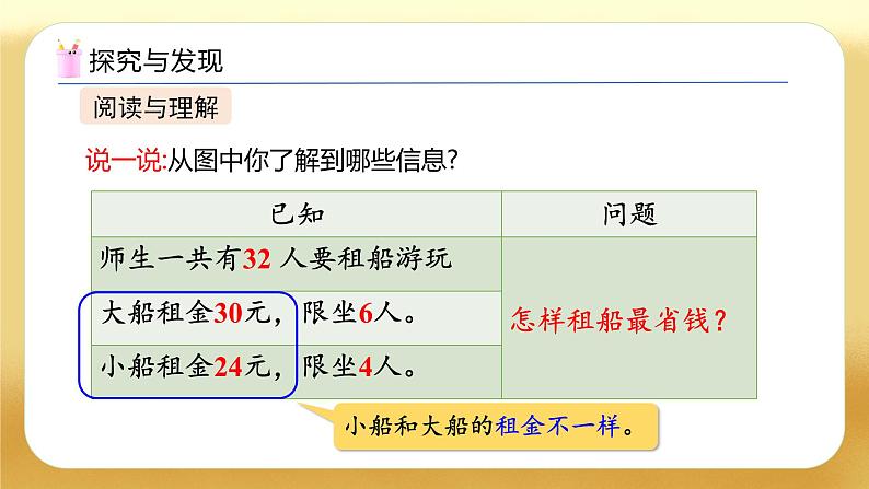 【备课无忧】人教版四下-1.4 解决问题-租船（教学课件）第8页