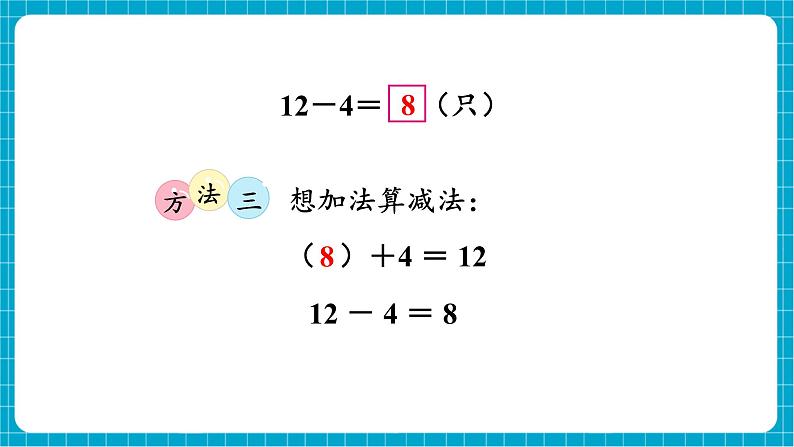 【新教材】西师大版一年级下册数学1.2 12、13、14减几（课件）第7页