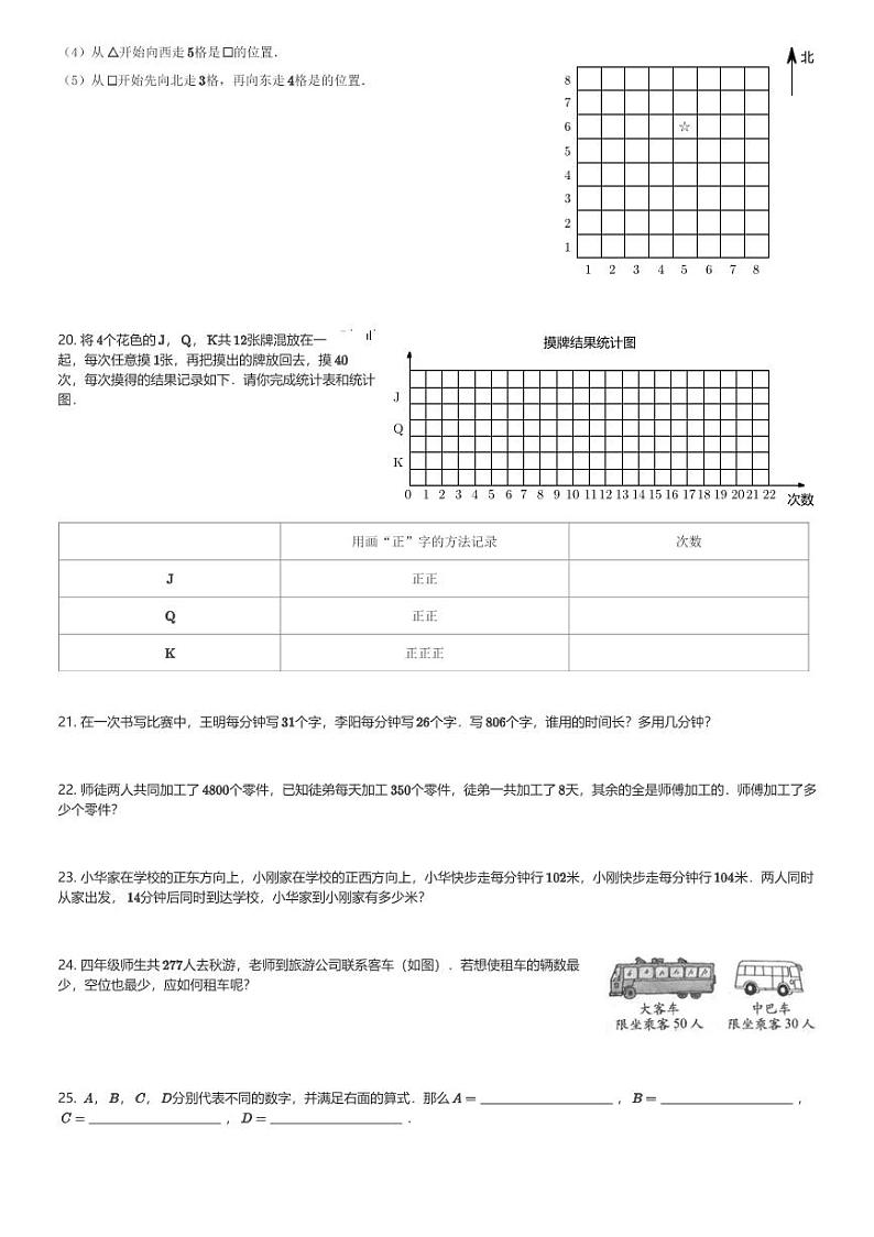 2024～2025学年四年级(上)期末模拟数学试卷重点学校卷二 北京版(含解析)第3页