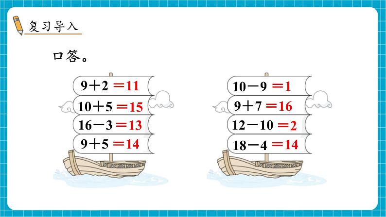 【新教材】苏教版数学一年级下册1.2 十几减9（教学课件）第2页