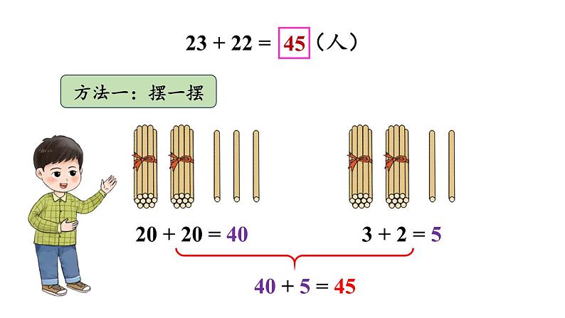 小学数学新西师版一年级下册第四单元2第一课时 两位数加两位数的不进位加法教学课件2025春第4页